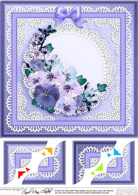 8 x 8 Spring Flowers Scalloped Corner Topper