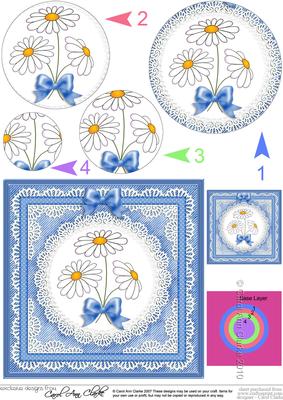 Denim and Daisies Quick Card with Circle Pyramage