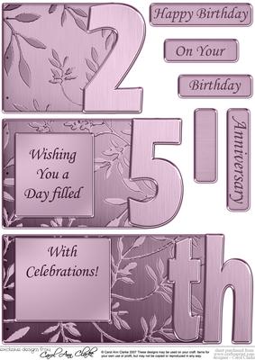 25th Elegant Metallic Book Sheet