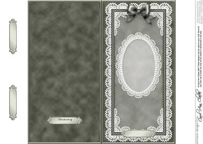 Dl Pearls, Lace and Ribbon Plain Card Base