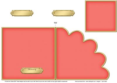 Cut and Fold Shell Corner Card Plain Card Base
