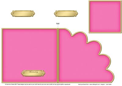 Cut and Fold Shell Corner Card Plain Card Base