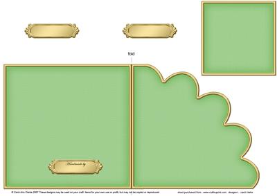 Cut and Fold Shell Corner Card Plain Card Base