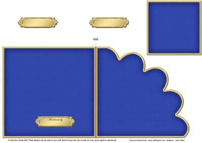 Cut and Fold Shell Corner Card Plain Card Base