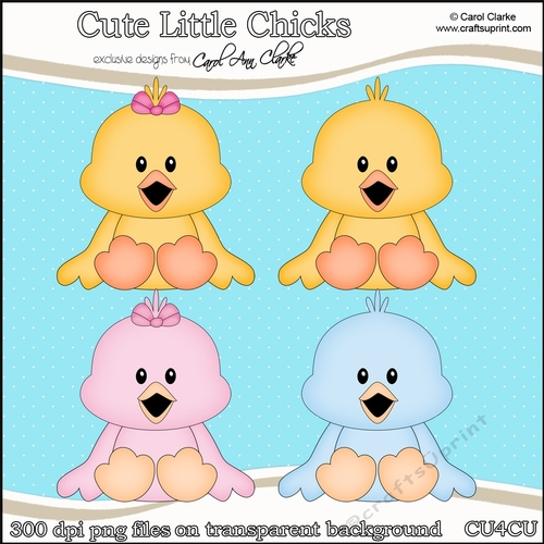 Birds - Cute Little Chicks - CU4CU Digital Clip Art Set