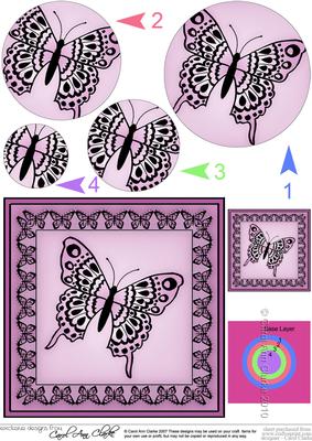 Big Butterfly Circle Pyramage Topper