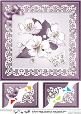 8 x 8 Apple Blossom Scalloped Corner Topper