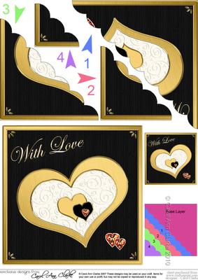 Elegant Hearts Scallop Corner Side Stacker Topper