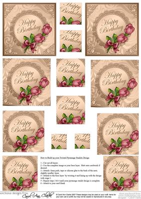 Roses and Metallic Lace - Twisted Pyramage sheet