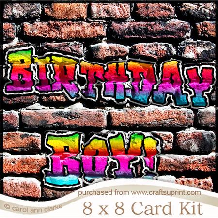 8 x 8 Graffiti Birthday Boy Kit with Scalloped Corners