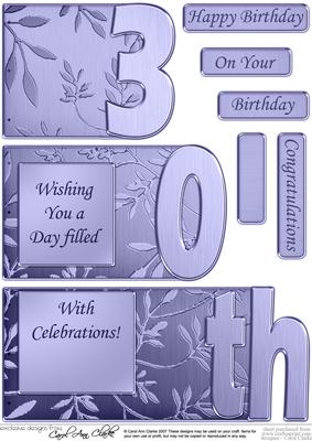 30th Elegant Metallic Book Sheet