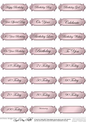 Metallic Birthday Greetings Text Plates