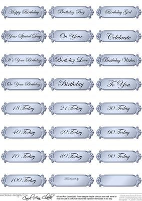 Metallic Birthday Greetings Text Plates