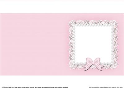 Square Pearls and Lace Card Front or Insert