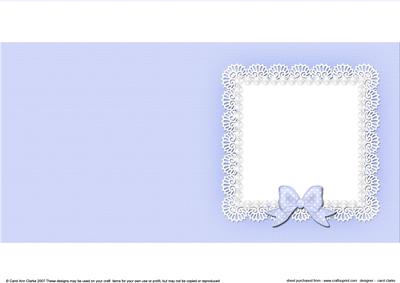 Square Pearls and Lace Card Front or Insert
