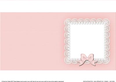 Square Pearls and Lace Card Front or Insert