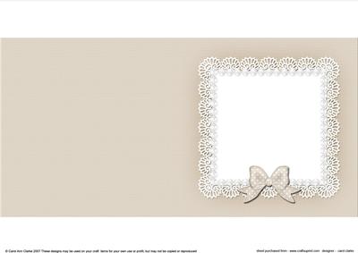 Square Pearls and Lace Card Front or Insert