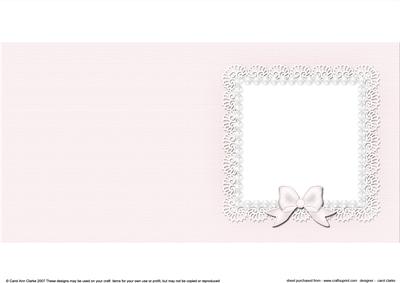 Square Pearls and Lace Card Front or Insert