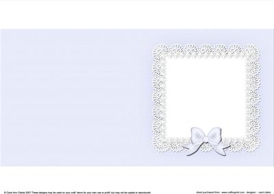 Square Pearls and Lace Card Front or Insert