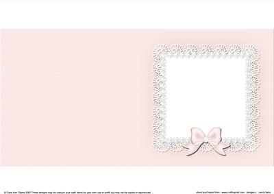 Square Pearls and Lace Card Front or Insert