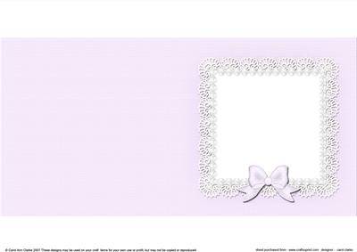 Square Pearls and Lace Card Front or Insert