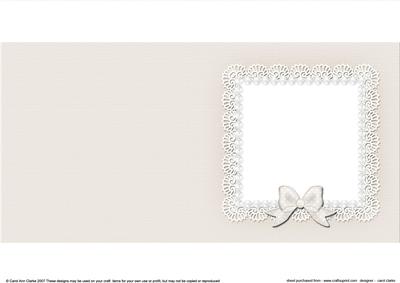 Square Pearls and Lace Card Front or Insert