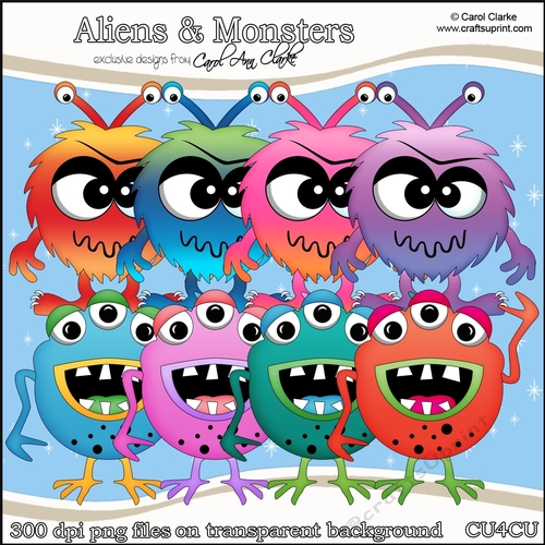 Aliens & Monsters - CU4CU Digital Clip Art Set