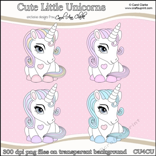 Cute Little Unicorns - CU4CU Digital Clip Art Set