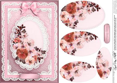 A5 Spring Flowers and Lace Quick Card with Pyramage