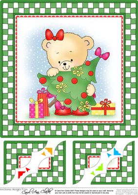 8 x 8 Rosie's Xmas Tree Scalloped Corner Topper