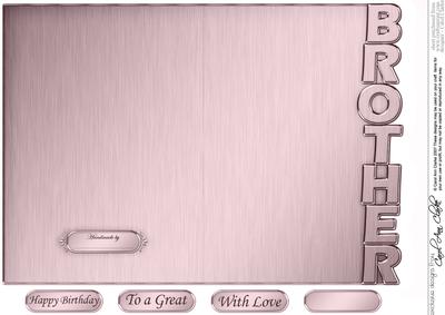 5 x 7 Elegant Metallic Brother Shaped Card