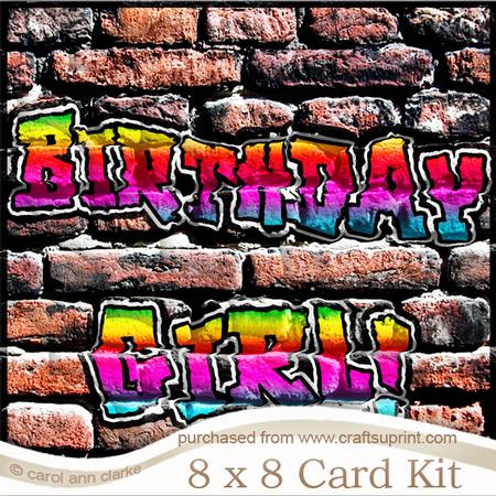 8 x 8 Graffiti Birthday Girl Kit with Scalloped Corners