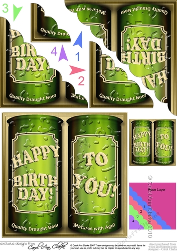 Happy Birthday To You! - Beer Cans - Scalloped Corner Stacker