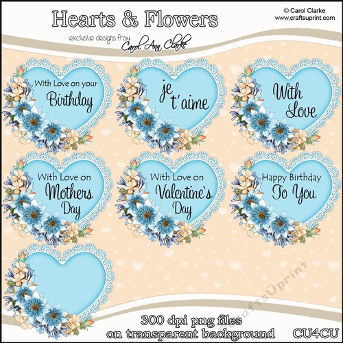 Hearts & Flowers - CU4CU Digital Clip Art Set