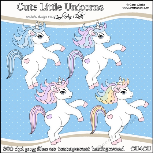 Cute Little Unicorns - CU4CU Digital Clip Art Set