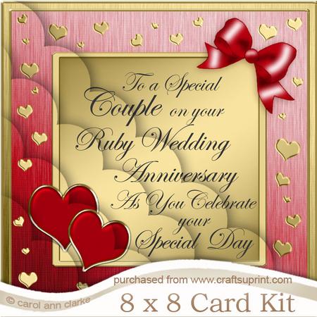 8 x 8 Ruby Wedding Anniversary Kit with Scalloped Corners