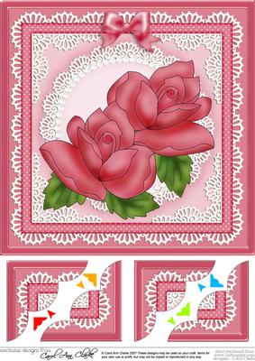 8 x 8 Just Roses Scalloped Corner Topper