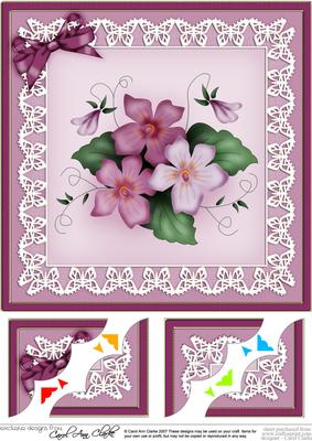 8 x 8 Pretty Viola Scalloped Corner Topper
