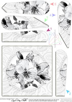 Posy and Pearls Quick Card with Fan Pyramage Topper