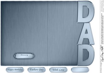 5 x 7 Elegant Metallic Dad Shaped Card