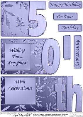 50th Elegant Metallic Book Sheet