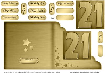 21st Metallic Age Cut and Fold Corner Card