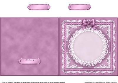 Square Pearls, Lace and Ribbon Plain Card Base Portrait Form