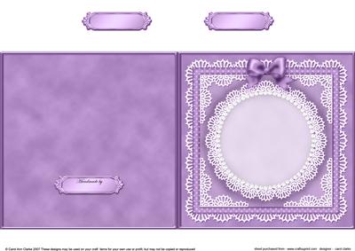 Square Pearls, Lace and Ribbon Plain Card Base Portrait Form