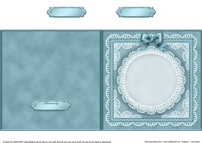 Square Pearls, Lace and Ribbon Plain Card Base Portrait Form