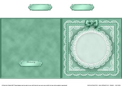 Square Pearls, Lace and Ribbon Plain Card Base Portrait Form