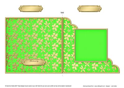 Gold Floral Cut and Fold Corner Card Plain Card Base