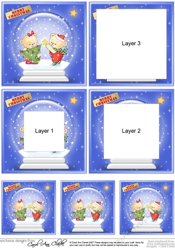Cute Hunney Bears - Christmas Snowglobe Tunnel Topper