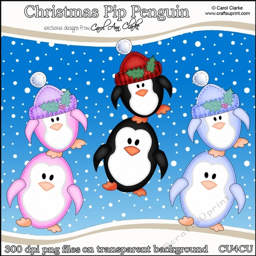 Christmas Pip Penguin - CU4CU Digital Clip Art Set