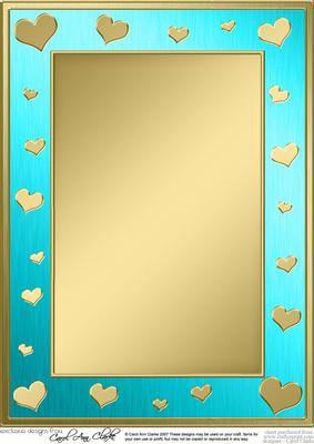 A4 Metallic Romantic Hearts Plain Card Base